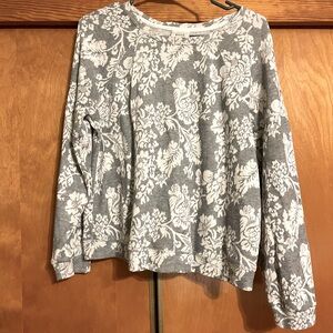 Knox Rose size M gray sweater with white floral design
